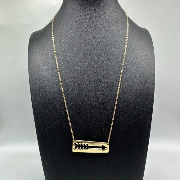 3/$30 Arrow Pendant Necklace Women Gold Bar Layer Dainty Symbolic Jewelry 18" - Picture 1 of 11